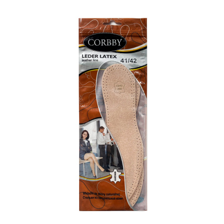 стельки LEDER LATEX (кожа+латекс+уголь) 43/44 CORBBY