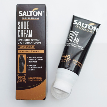 Крем для обуви/кожи тюбик с губкой Бесцветный 75 мл SALTON