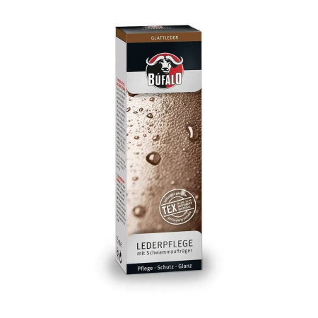 Крем для обуви Lederpflege тюбик с губкой Бесцветный 75 мл. BUFALO
